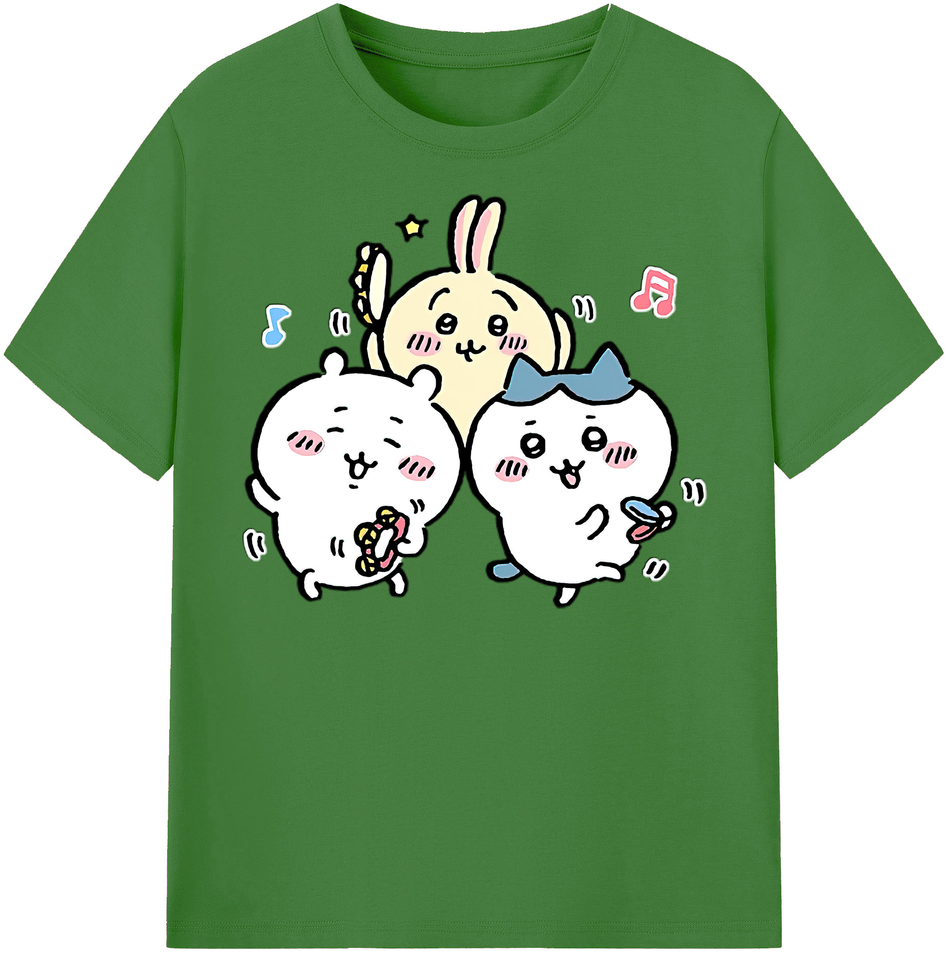 （画像用） ちいかわ ハチワレ Chii-kawa hachiware レディースカジュアルプリントTシャツ（綿100％）